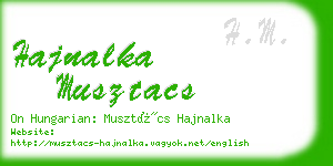 hajnalka musztacs business card